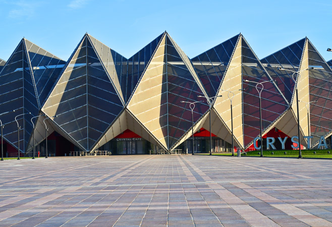 Architectural design of Baku Crystal Hall
