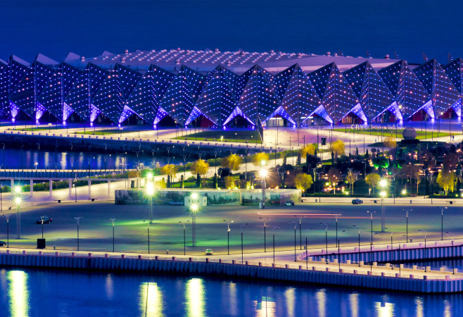 Architectural design of Baku Crystal Hall