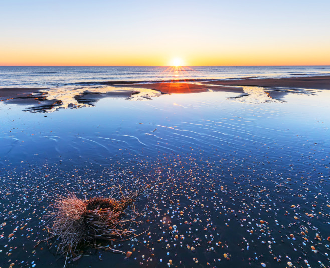 the beautiful shore of the Caspian Sea in Astara